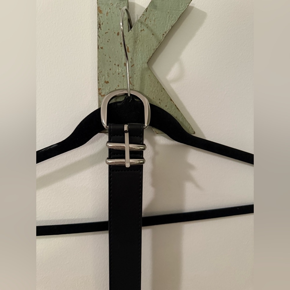 Mango Black Belt with Silver Buckle